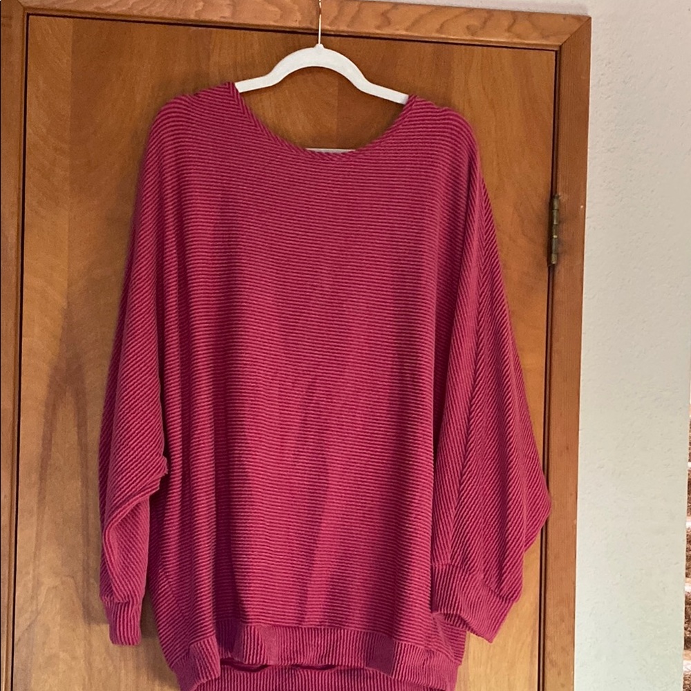 Red Crew Neck Sweater with Soft Knit Fabric